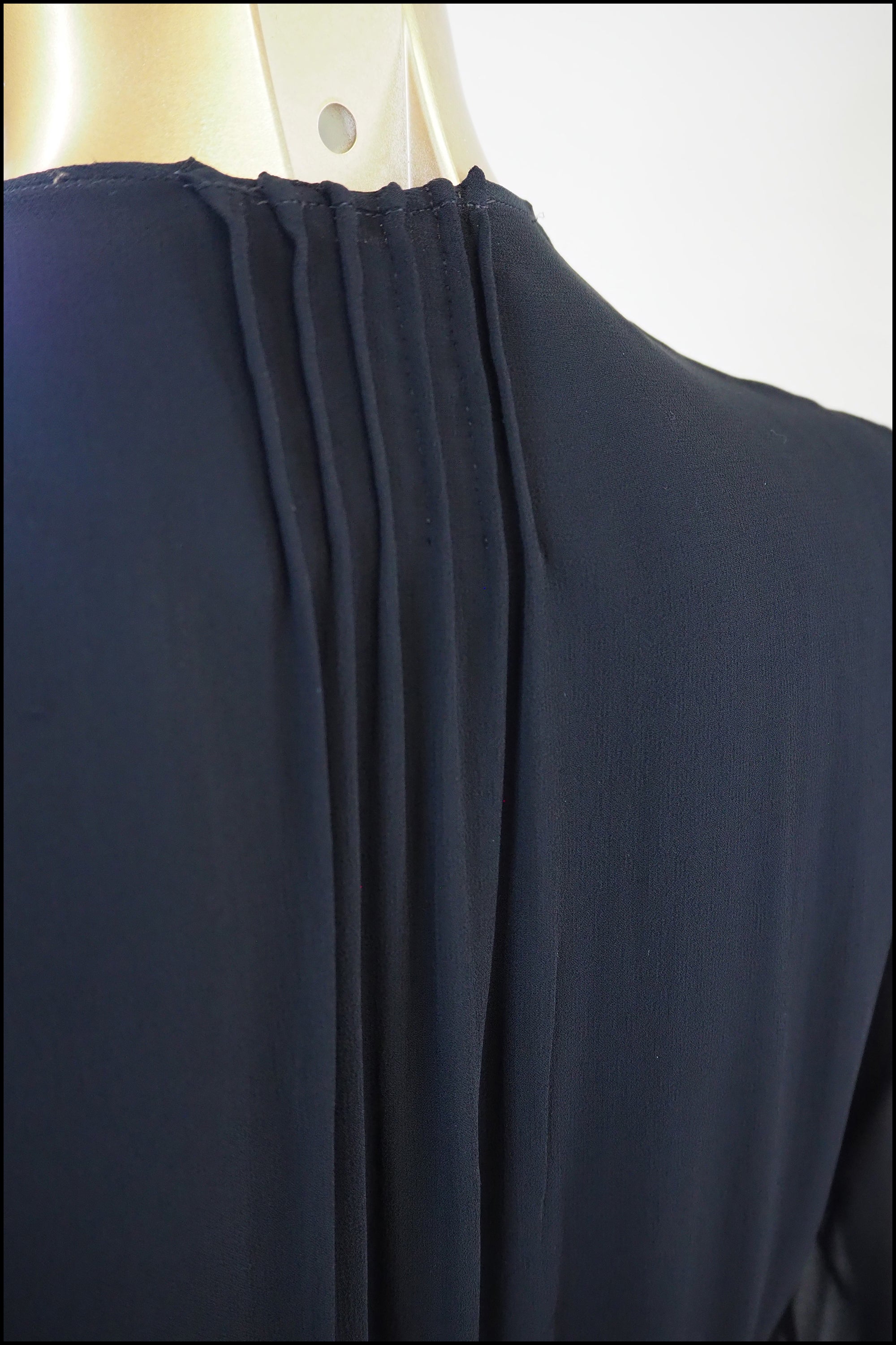 Vintage 1930s Black Chiffon Lace Dress
