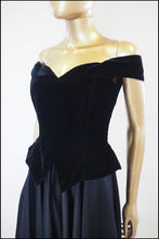 Vintage 1980s Black Velvet Ballgown Dress