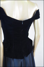 Vintage 1980s Black Velvet Ballgown Dress