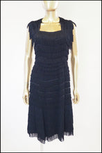 Vintage 1960s Black Fringed Wiggle Dress