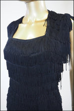 Vintage 1960s Black Fringed Wiggle Dress