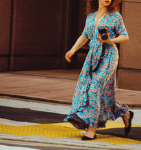 Belle Dress in Blue Floral Muslin