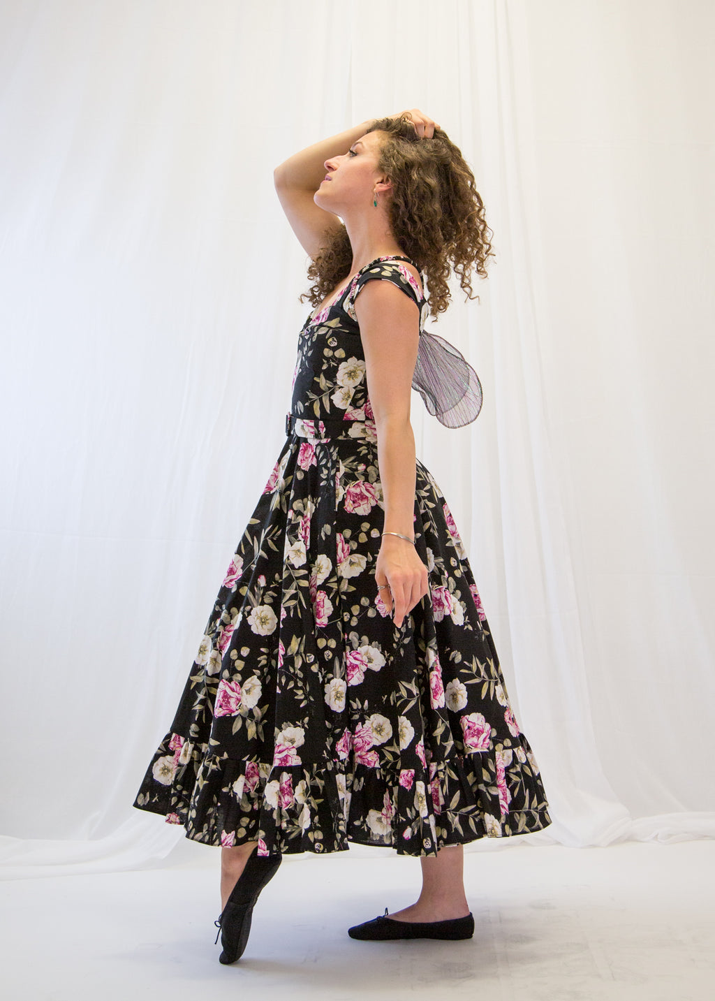 Tylwyth - Rose Linen Midi Dress