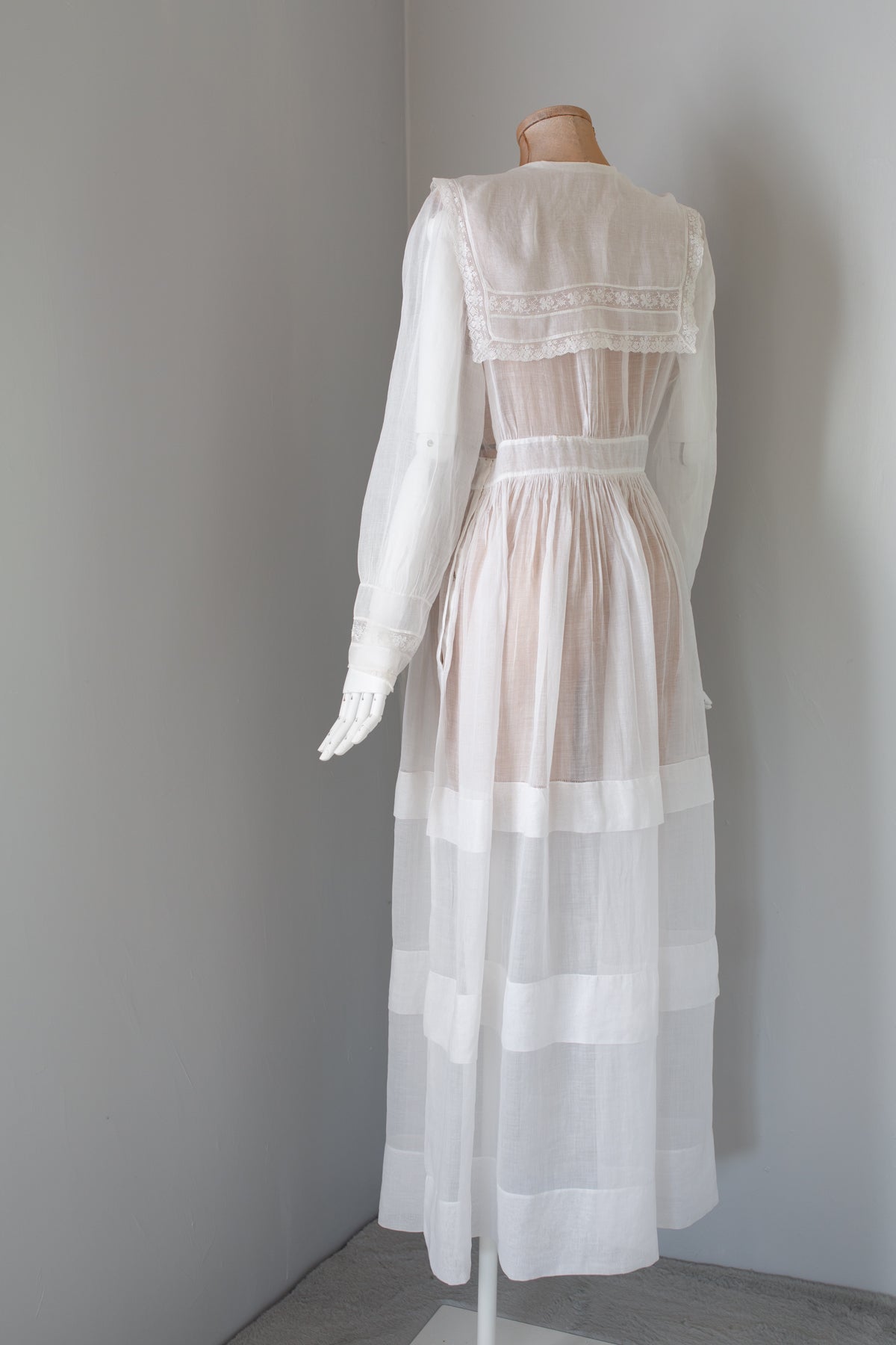Antique Edwardian 1910s White Cotton Muslin Dress – ALEXANDRA-KING