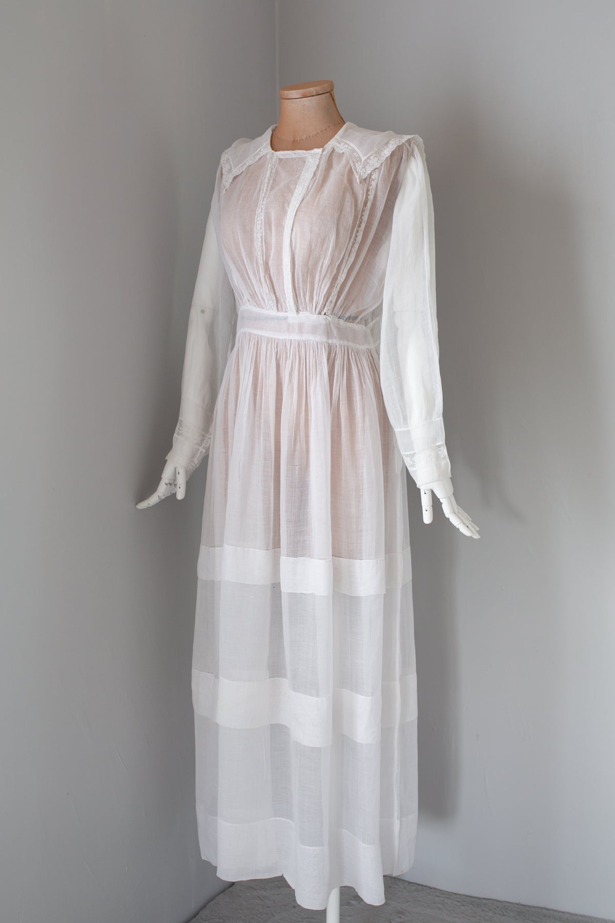 antique edwardian white cotton summer wedding dress