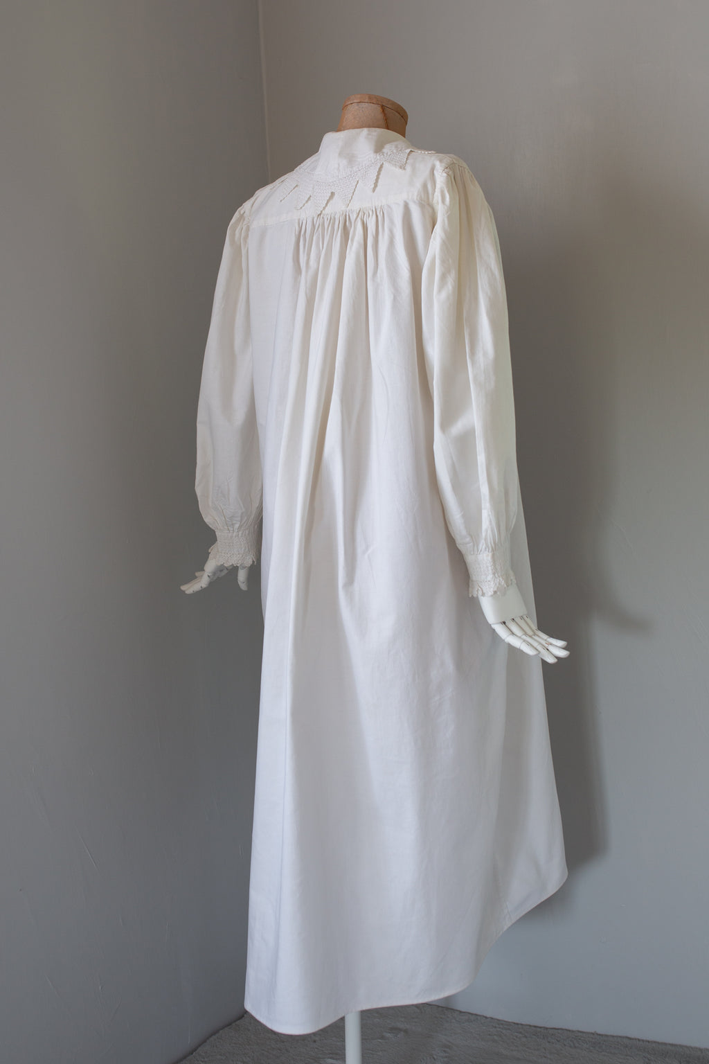 Antique 19th Century White Heavy Cotton Night Shirt