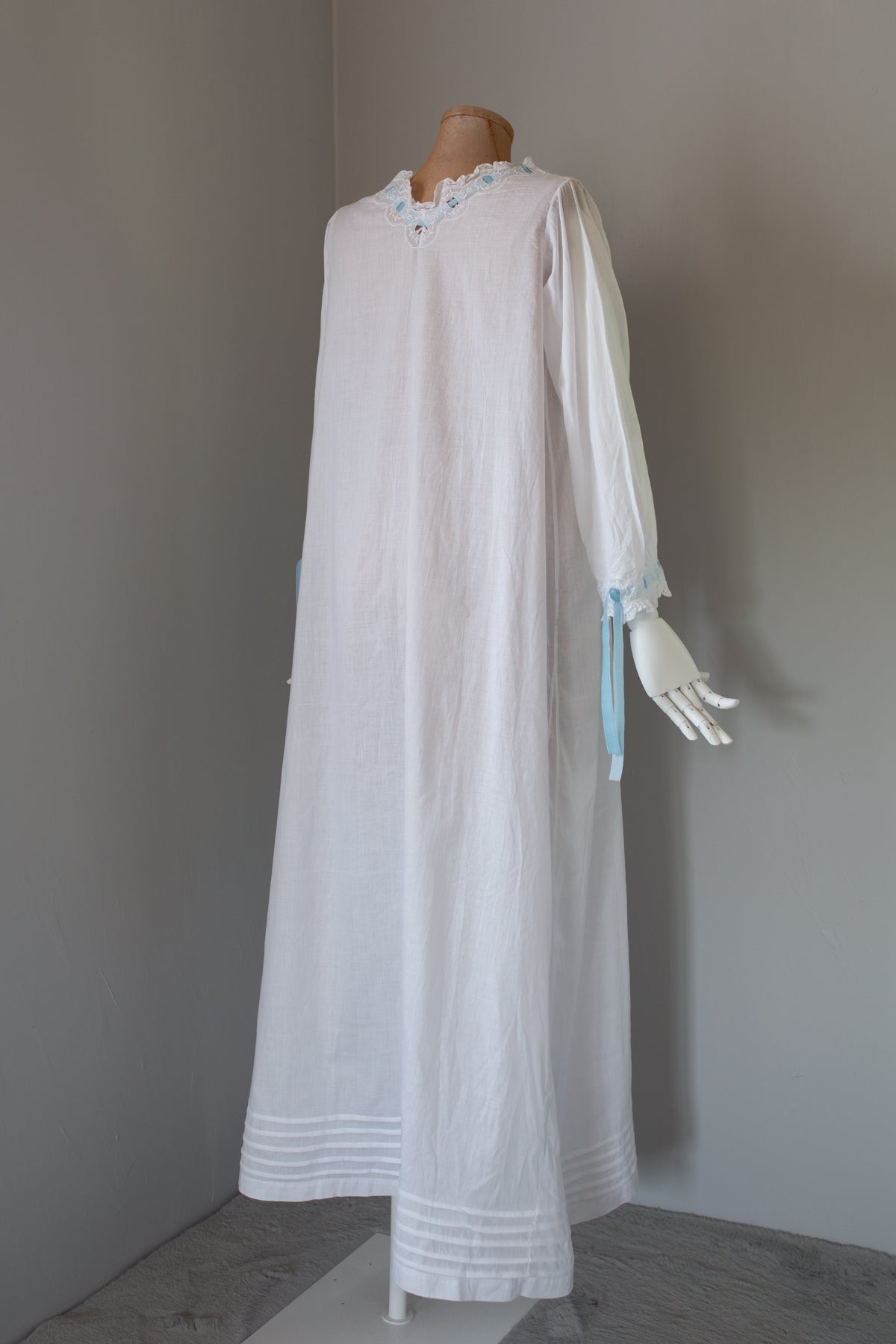 Antique White Embroidered Cotton Lawn Dress