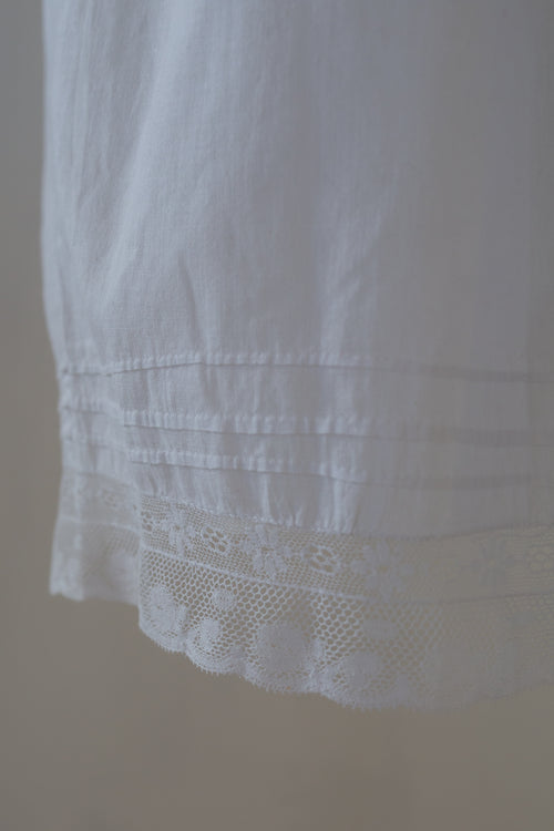 antique bobbinet lace hem on skirt 