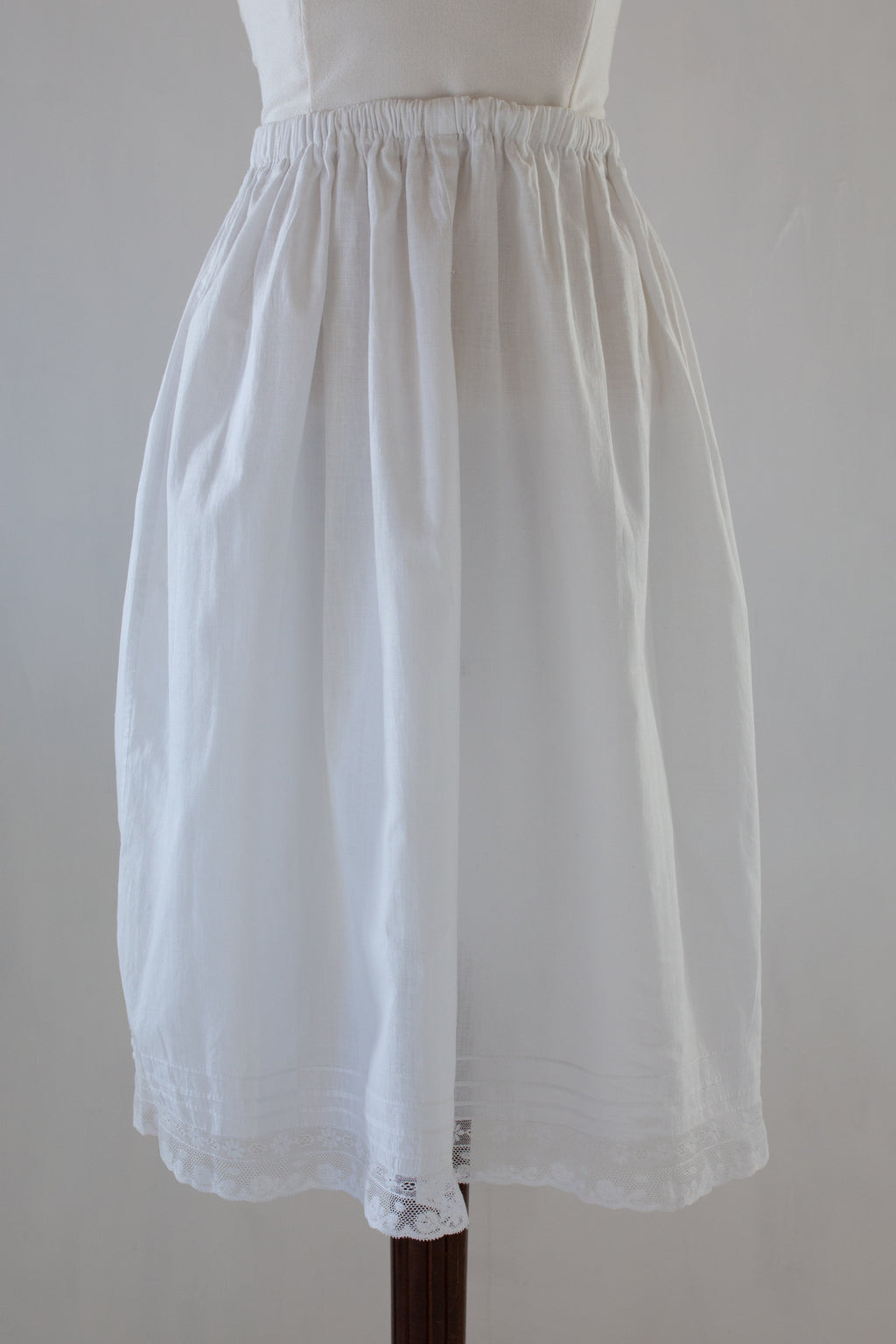 antique white cotton and lace skirt