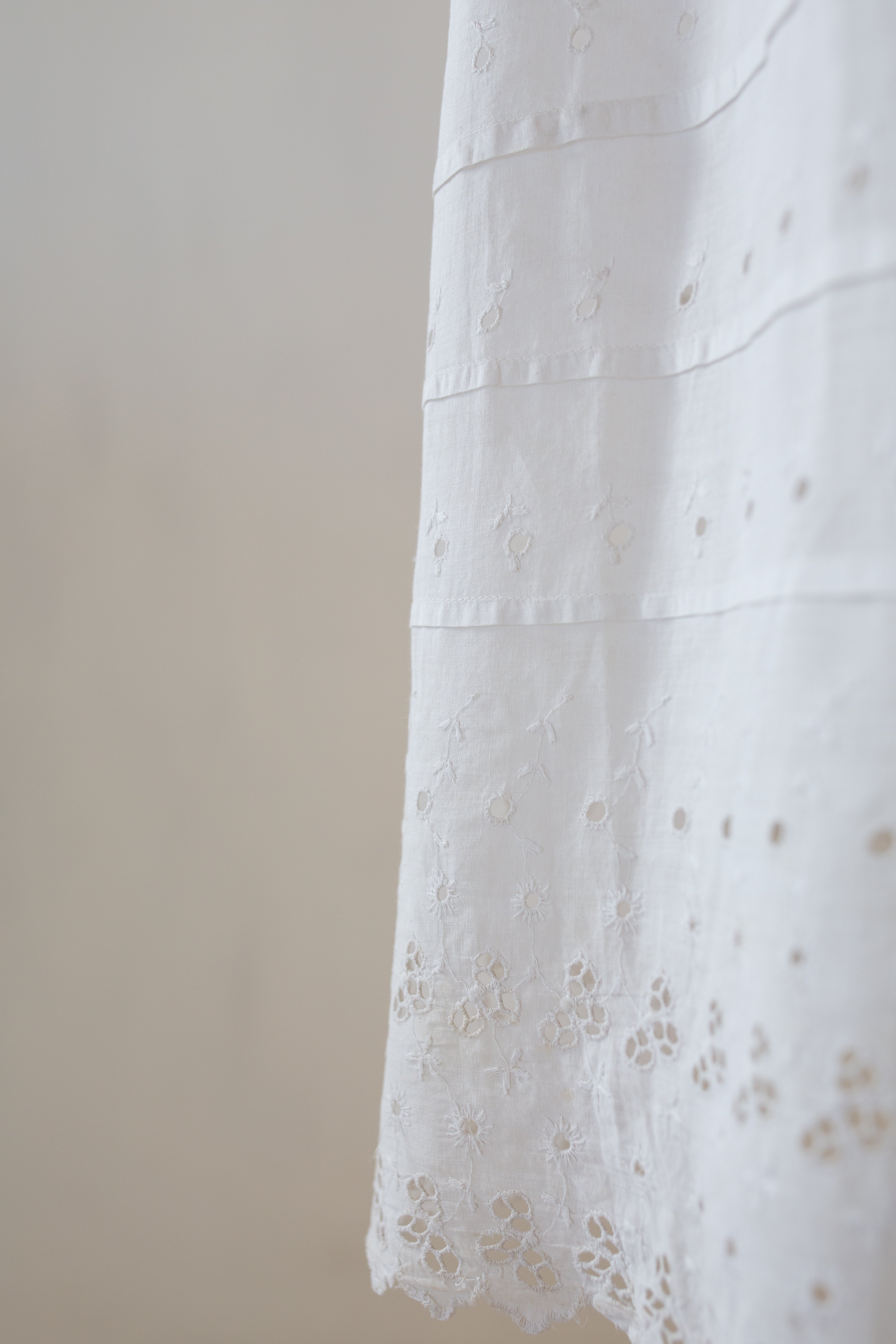 antique white embroidered eyelet lace broiderie anglaise skirt