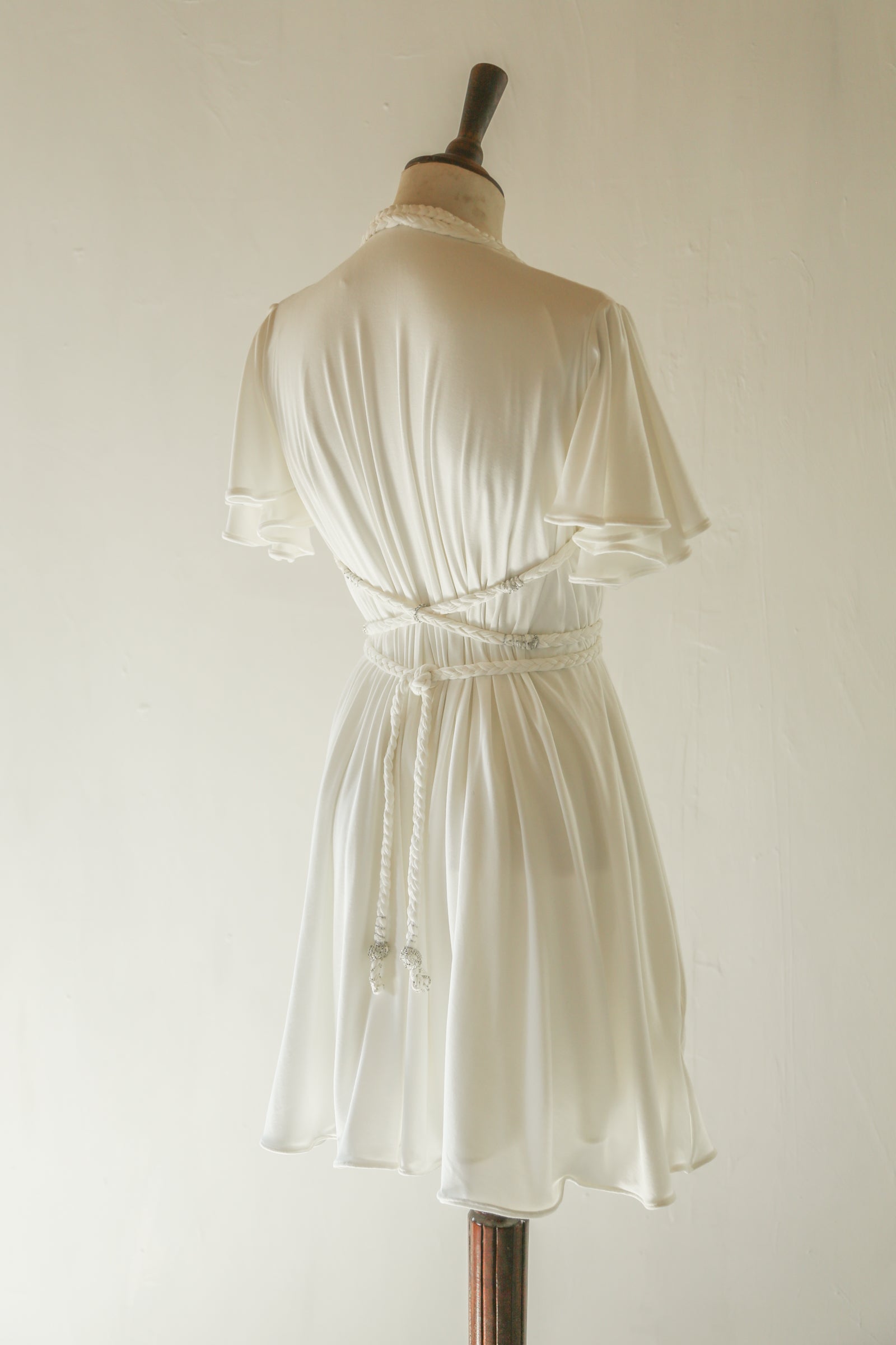 Ivory Bamboo Jersey Mini Dress - Aphrodite