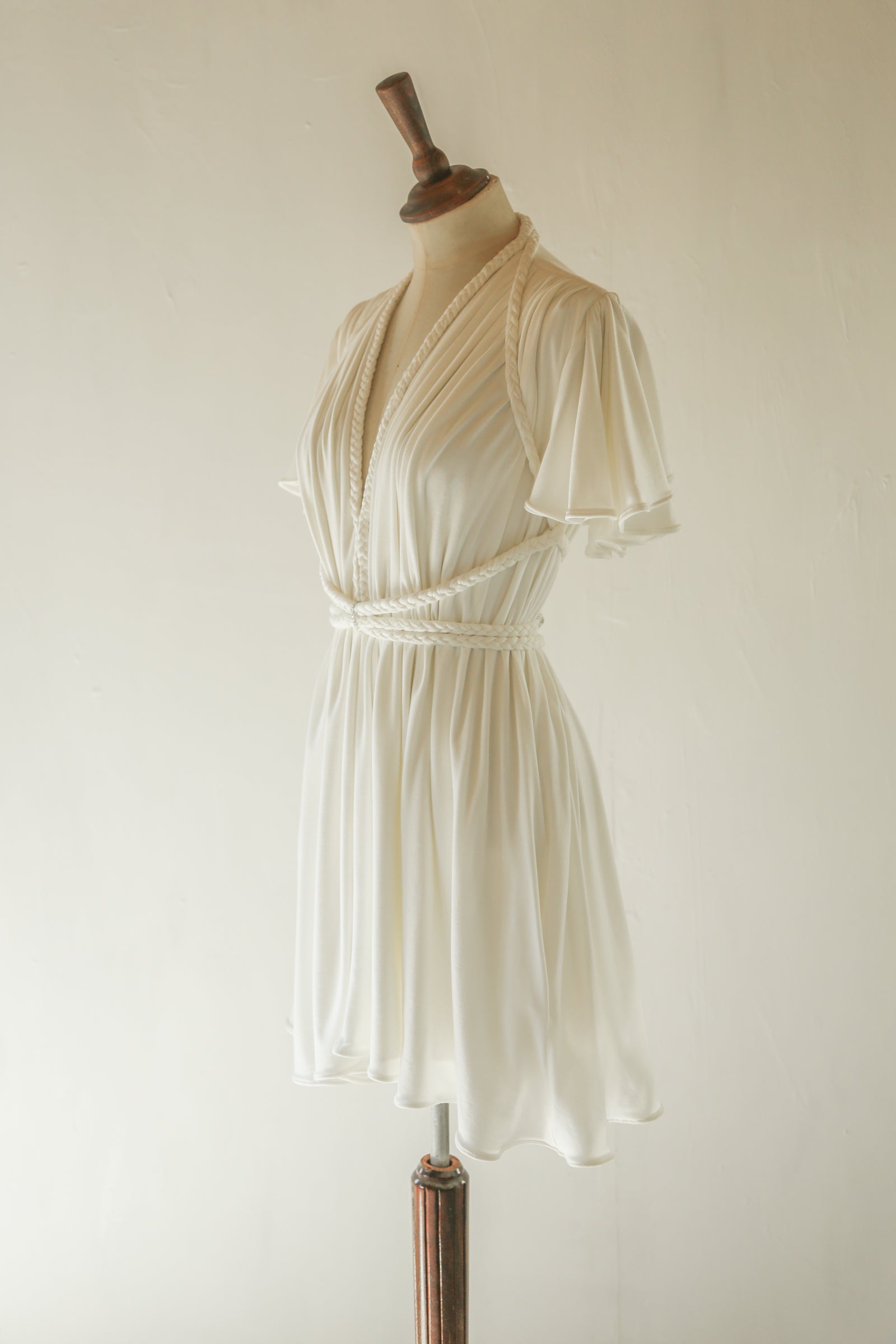 Ivory Bamboo Jersey Mini Dress - Aphrodite