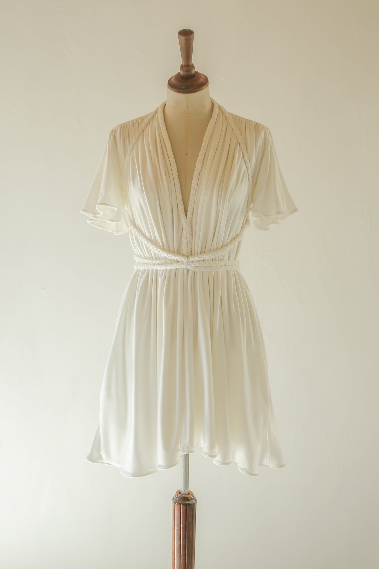 Ivory Bamboo Jersey Mini Dress - Aphrodite