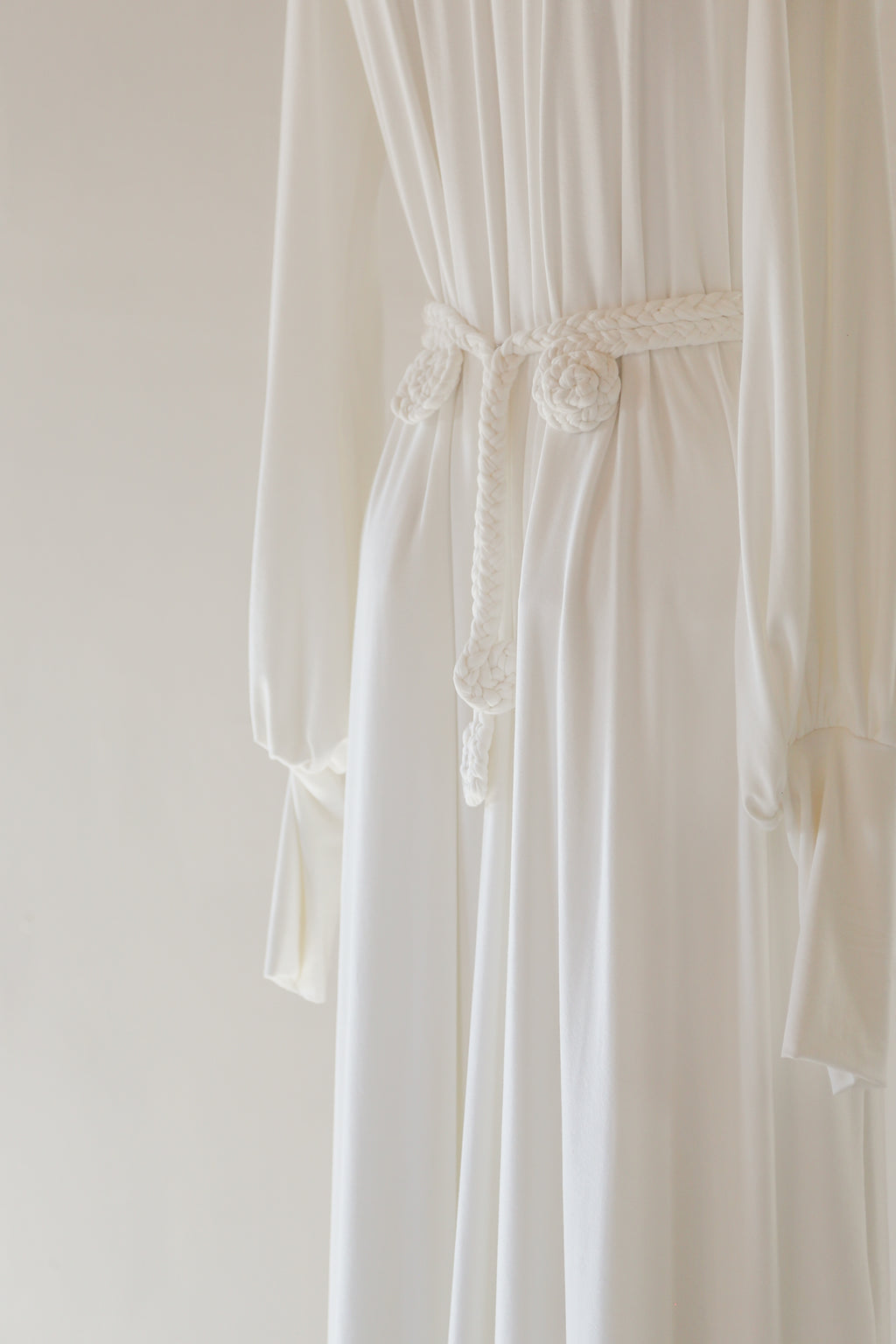 Ivory Bamboo Jersey Draped Dress - Athena