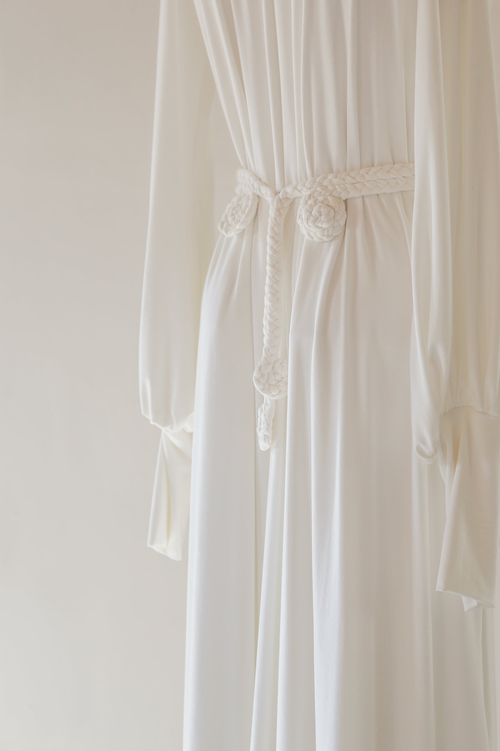 Ivory Bamboo Jersey Draped Dress - Athena