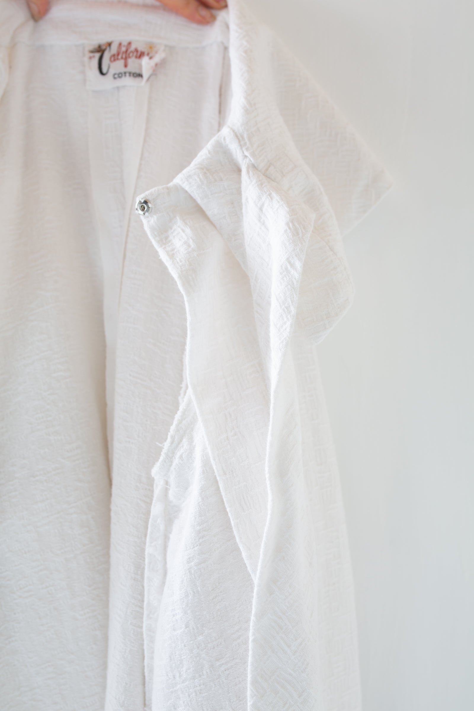 Vintage 1950s White Cotton Swing Coat