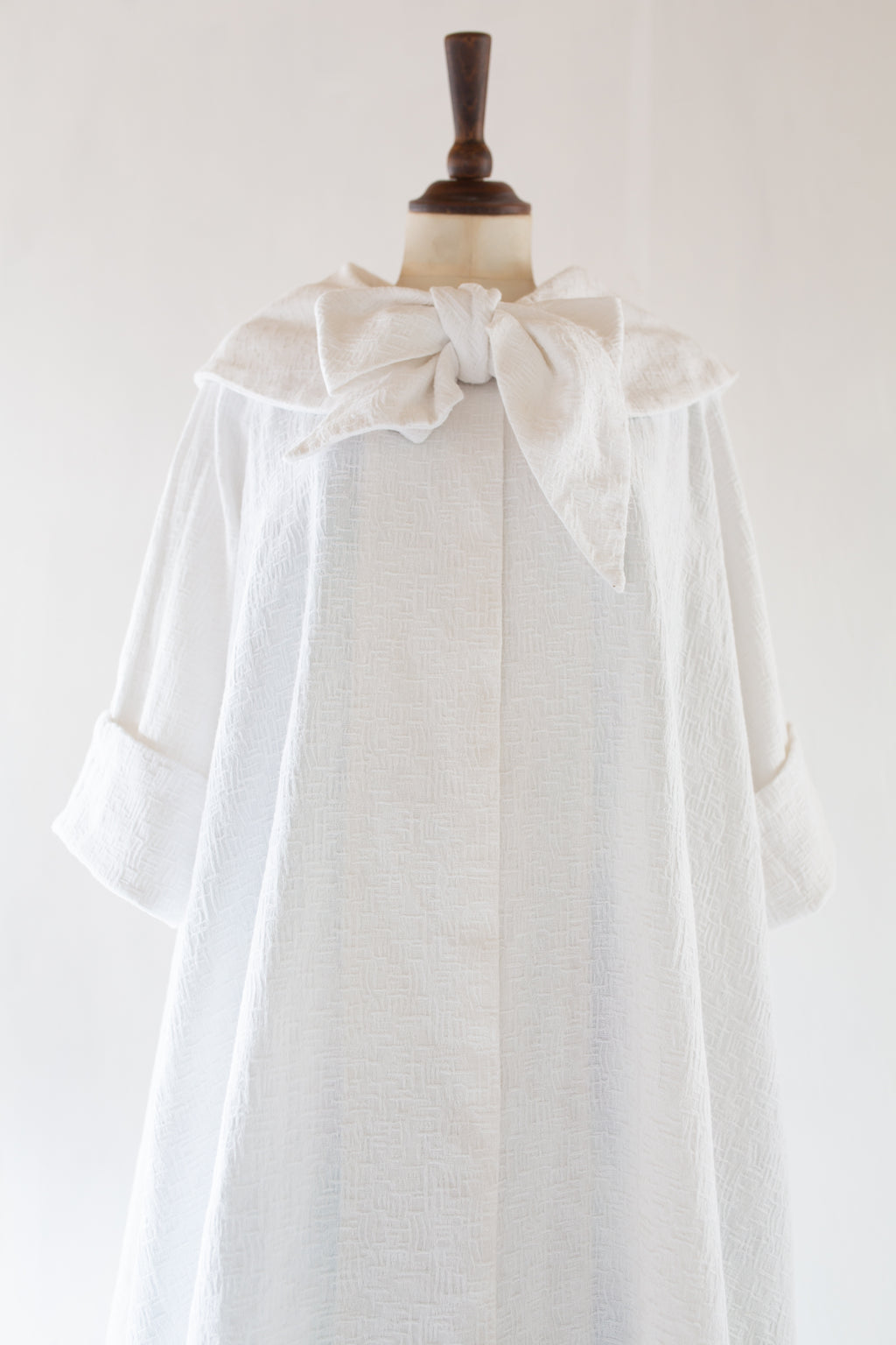 Vintage 1950s White Cotton Swing Coat