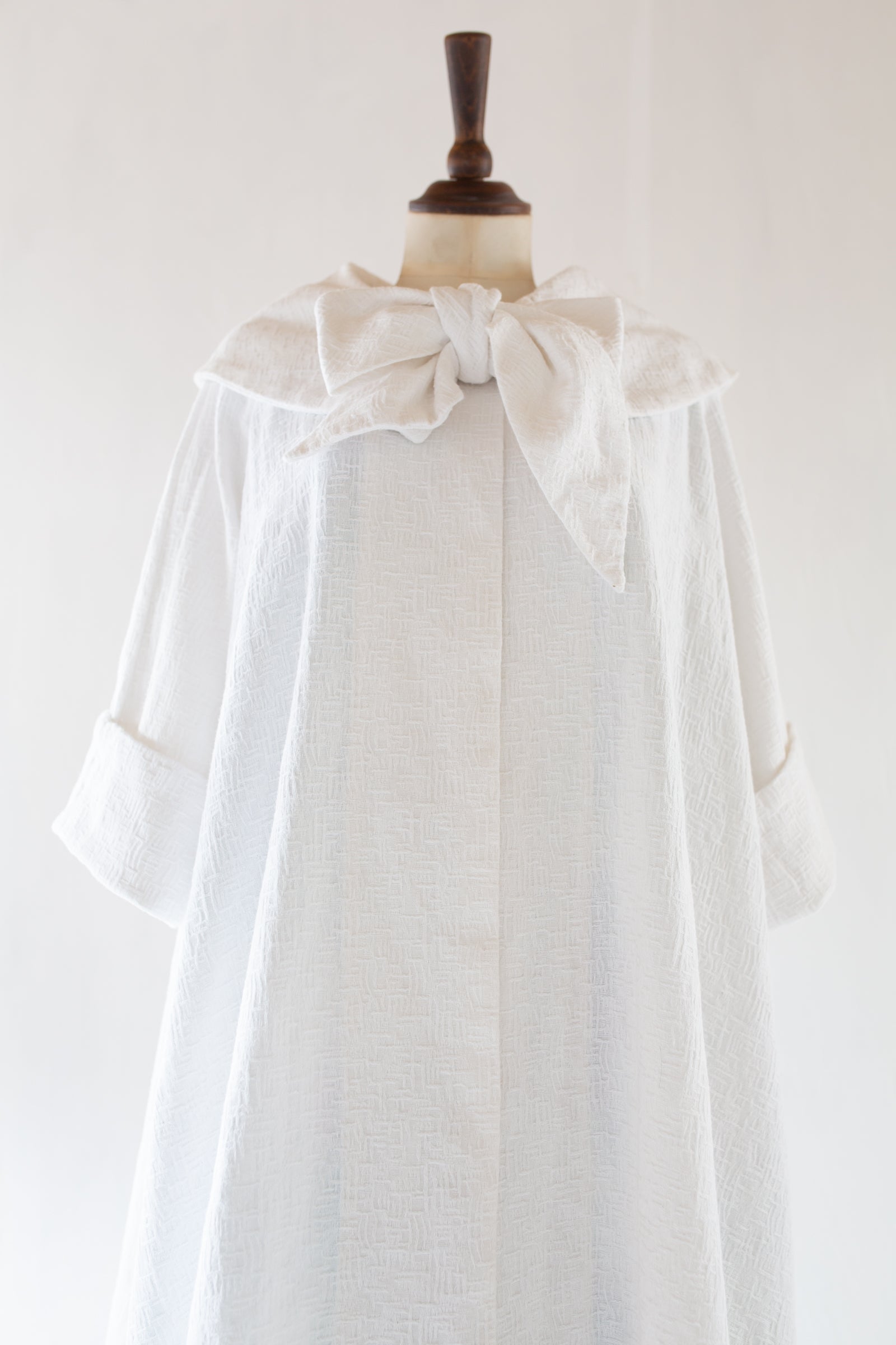 Vintage 1950s White Cotton Swing Coat