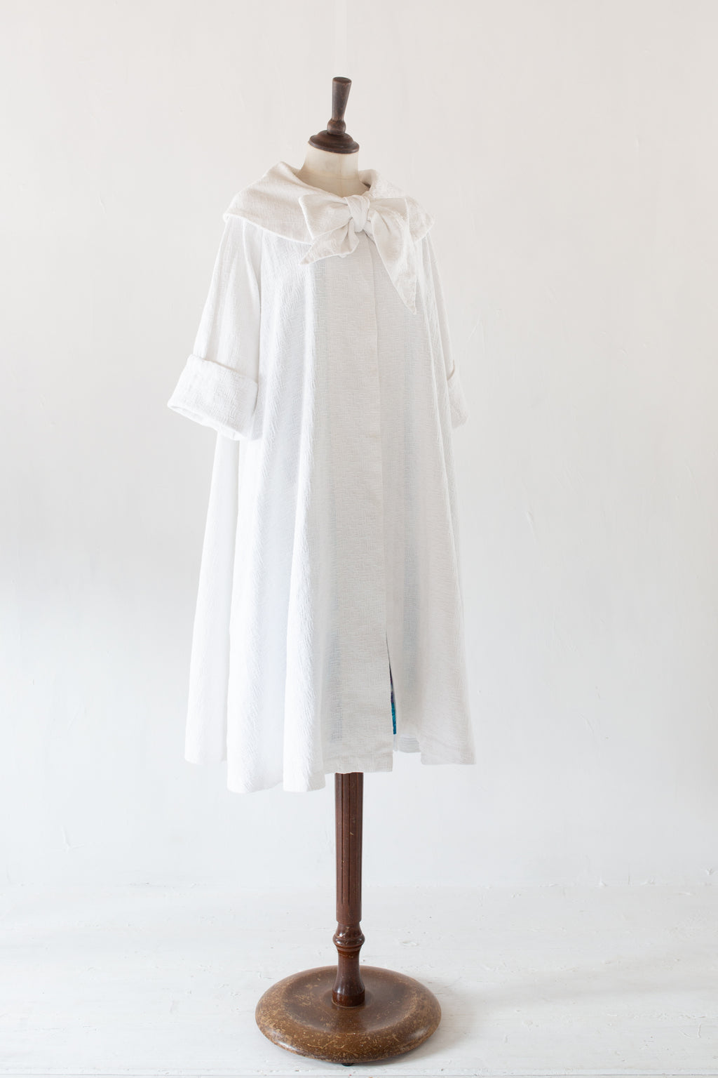 Vintage 1950s White Cotton Swing Coat