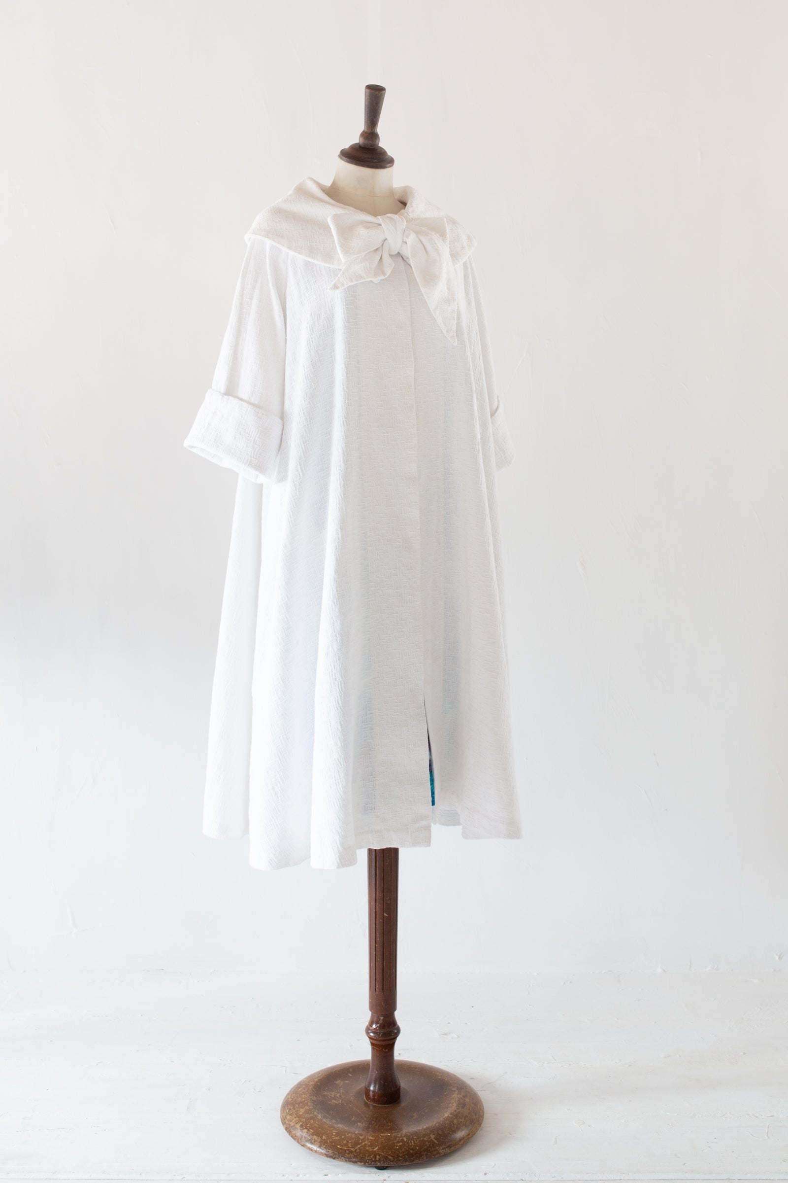 Vintage 1950s White Cotton Swing Coat