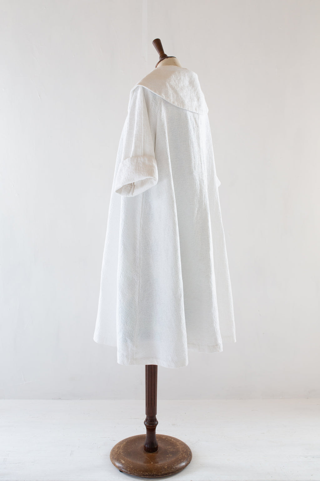Vintage 1950s White Cotton Swing Coat