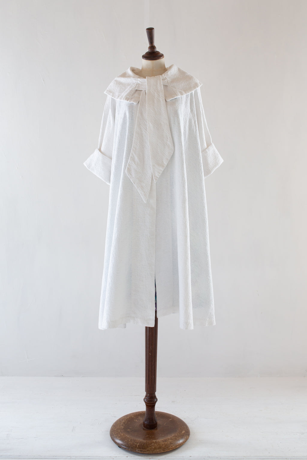Vintage 1950s White Cotton Swing Coat