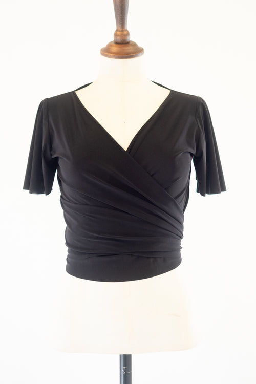 black short sleeve ballet cardigan wrap by Alexandra King
