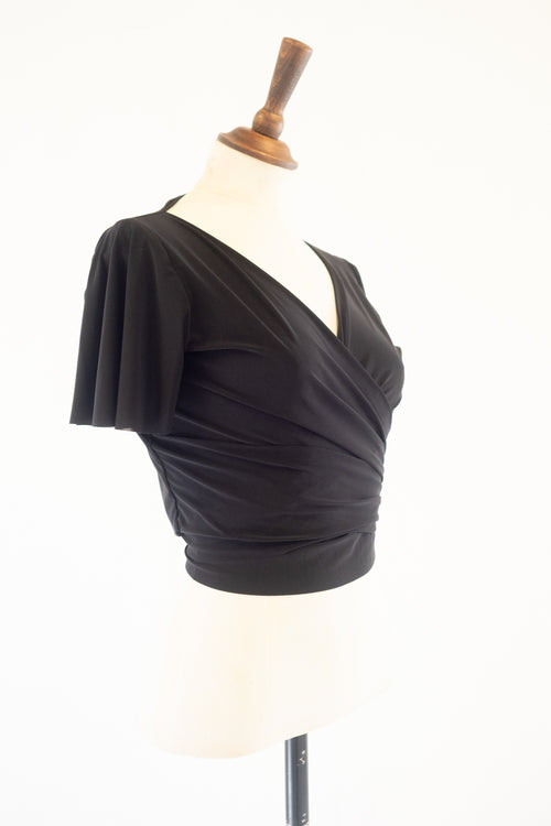 black short sleeve ballet cardigan wrap by Alexandra King