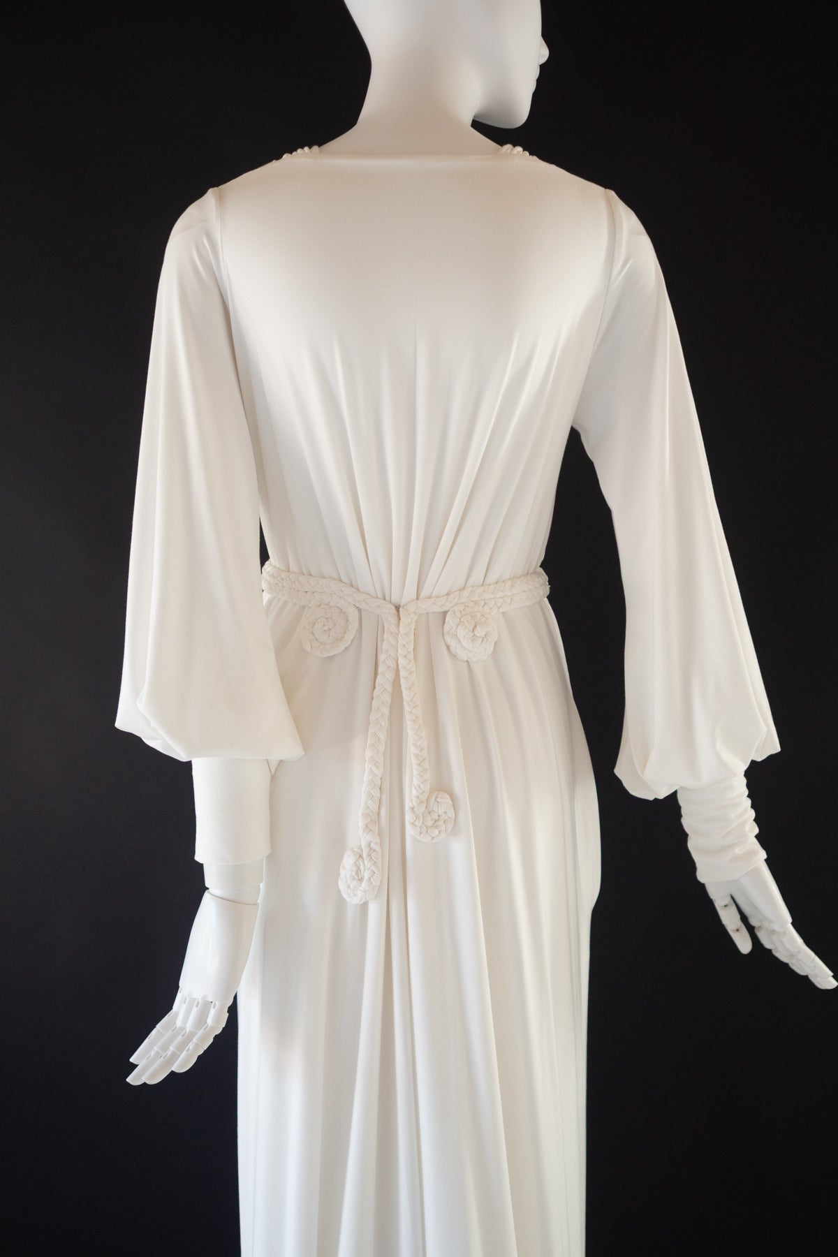 Ivory Bamboo Jersey Draped Dress - Athena