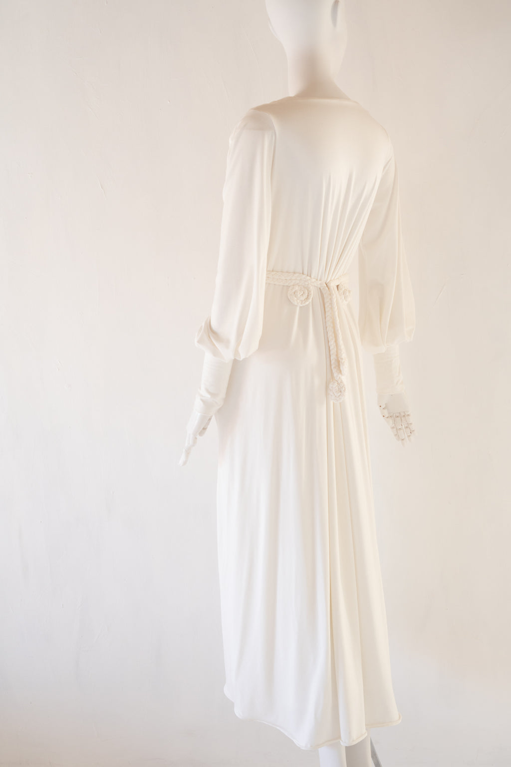 Ivory Bamboo Jersey Draped Dress - Athena