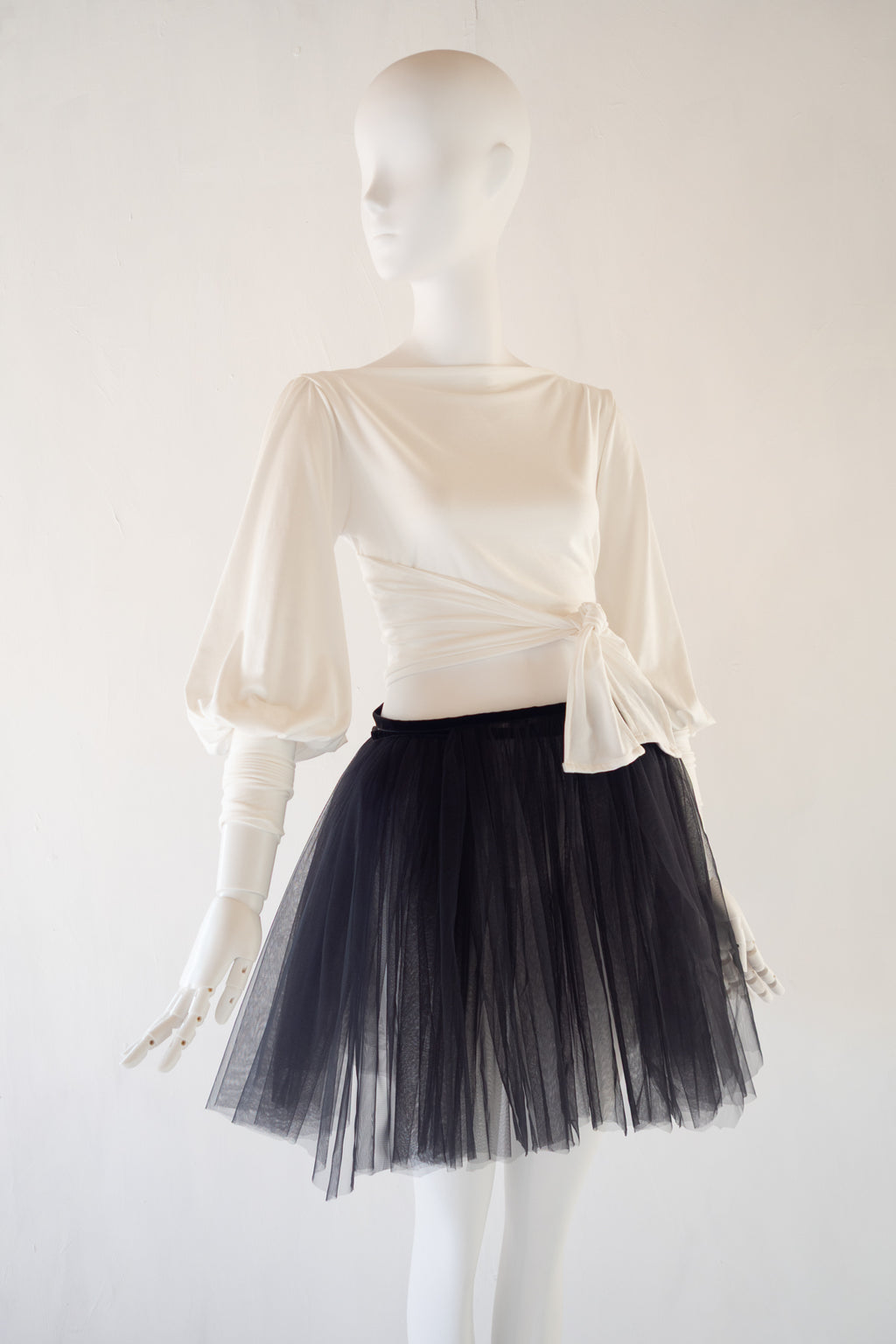 Ivory Bamboo Jersey Wrap Cardigan - Balletina