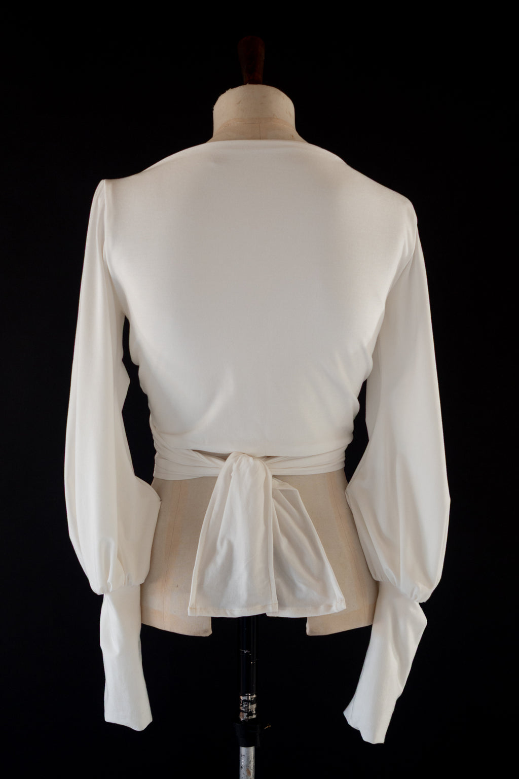 Ivory Bamboo Jersey Wrap Cardigan - Balletina