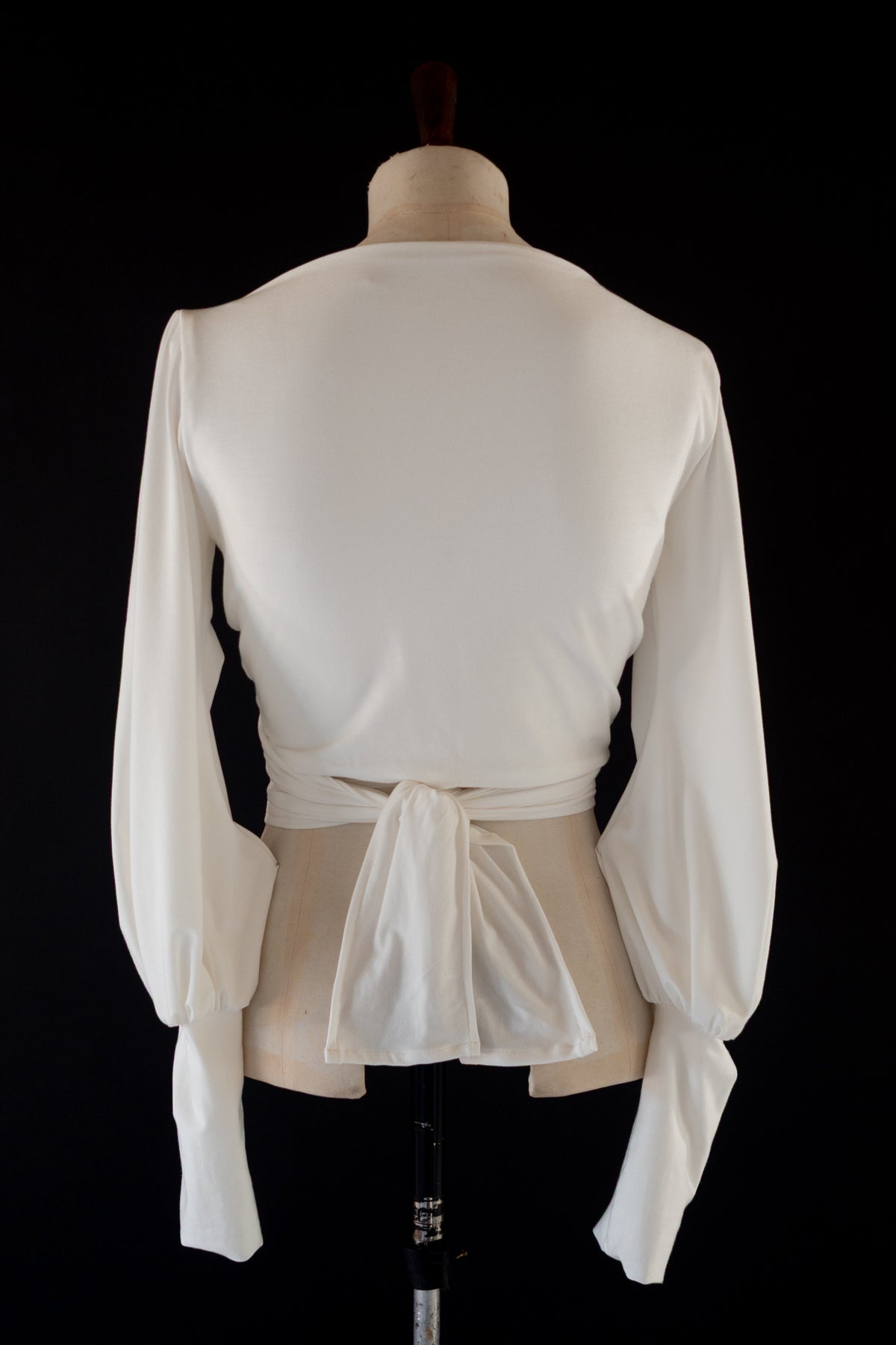 Ivory Bamboo Jersey Wrap Cardigan - Balletina