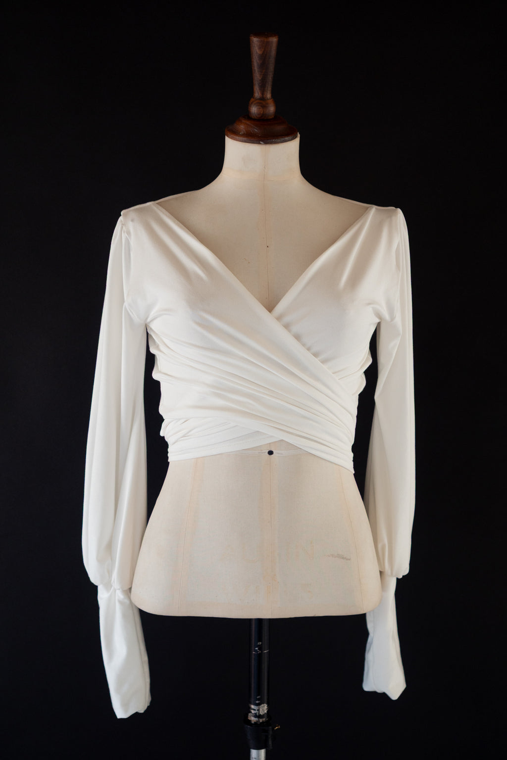 Ivory Bamboo Jersey Wrap Cardigan - Balletina