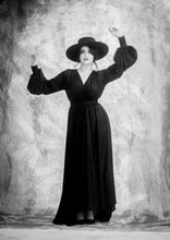 Vanya - Black Velvet Devore Gown