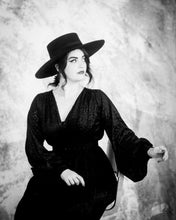 Vanya - Black Velvet Devore Gown