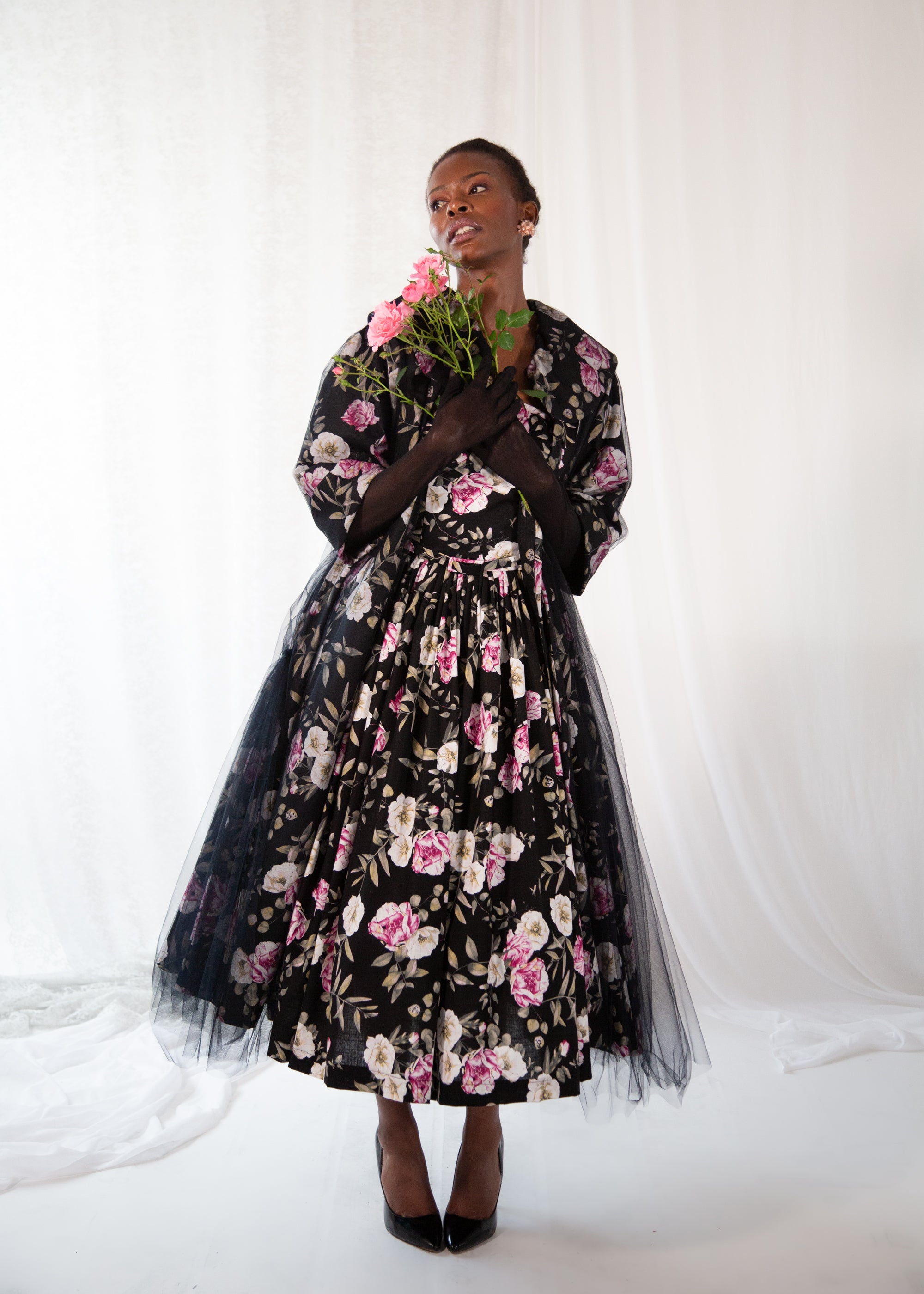 Sidhe Rose Linen Tulle Opera Coat