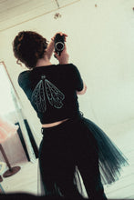 black fairy wing design t shirt