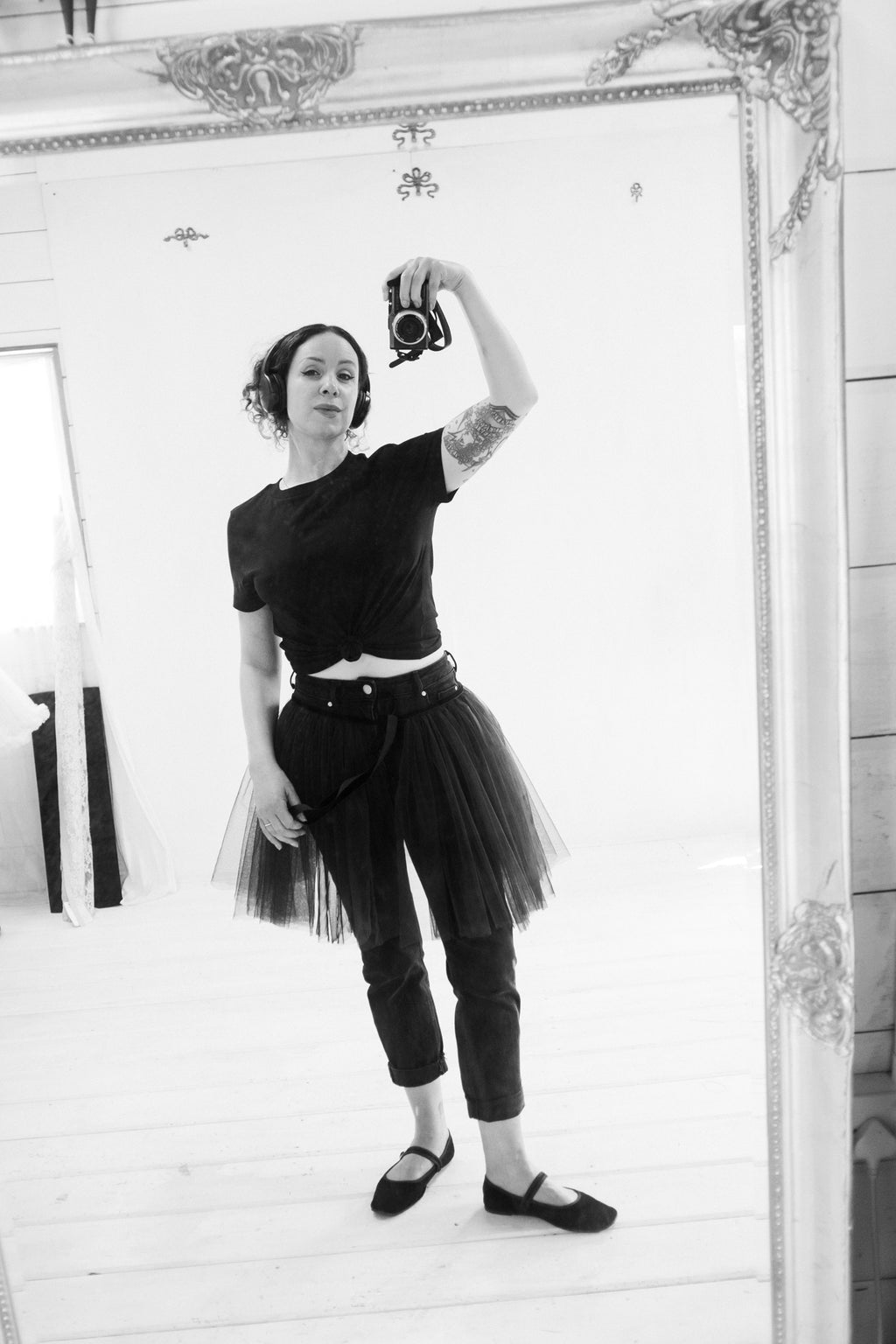 black tulle tutu over ballet skirt alexandra king