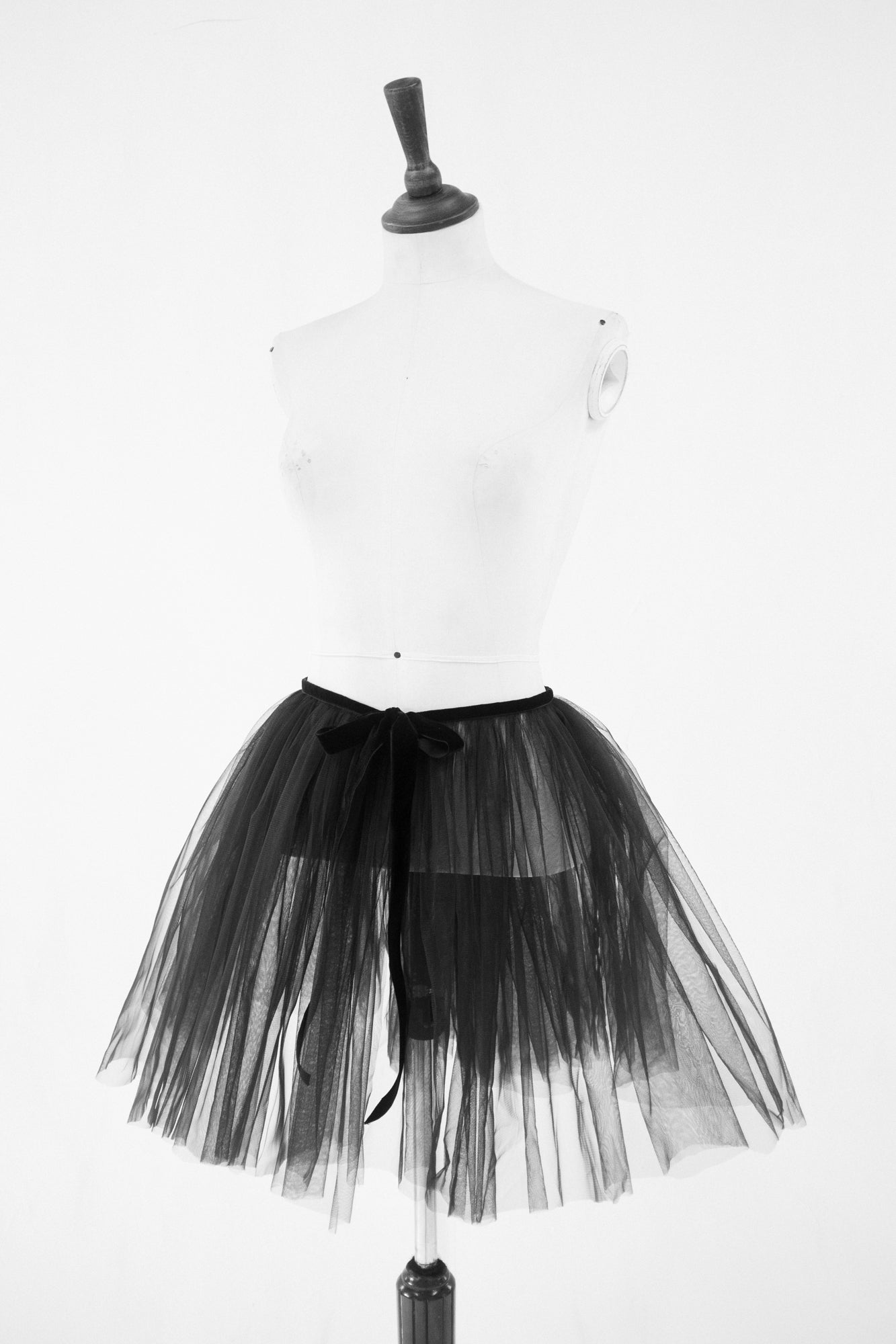 black tulle tutu mini over skirt by Alexandra king
