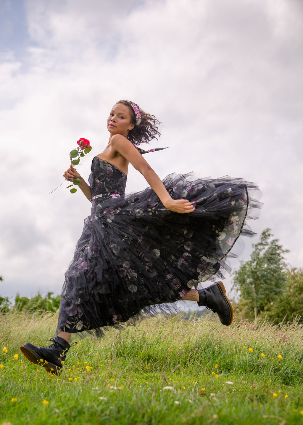 Yōsei Rose Linen Tulle Ballerina Dress