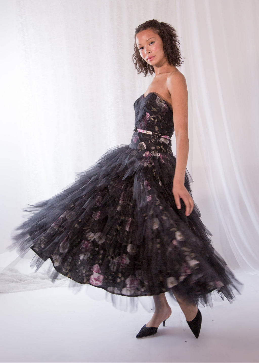 black rose rulle ballerina dress by alexandra king 