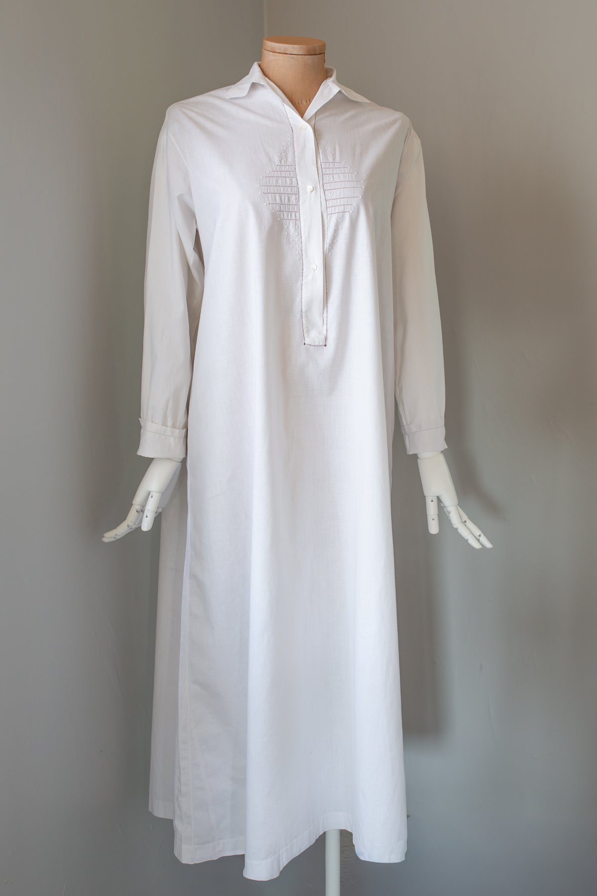 antique vintage edwardian white cotton shirt dress