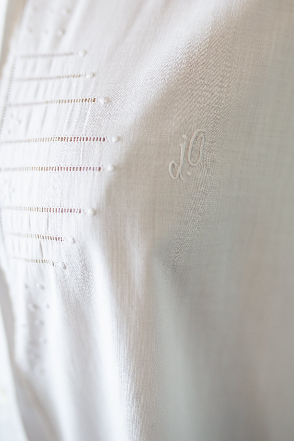 Antique White Cotton Shirt Dress