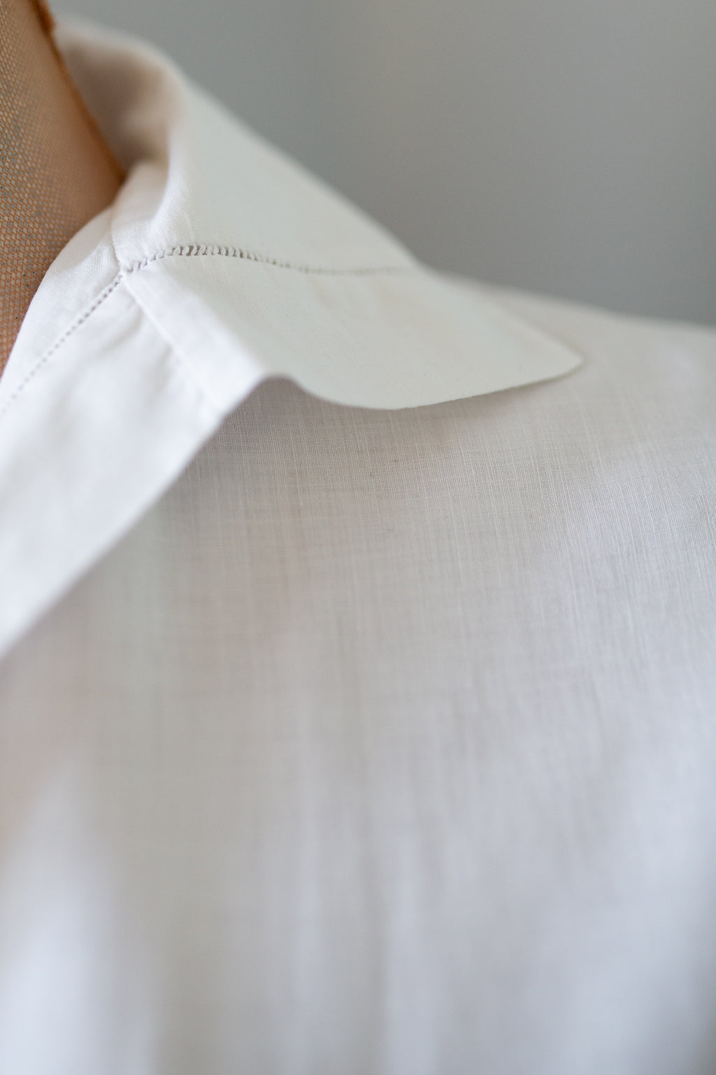 Antique White Cotton Shirt Dress