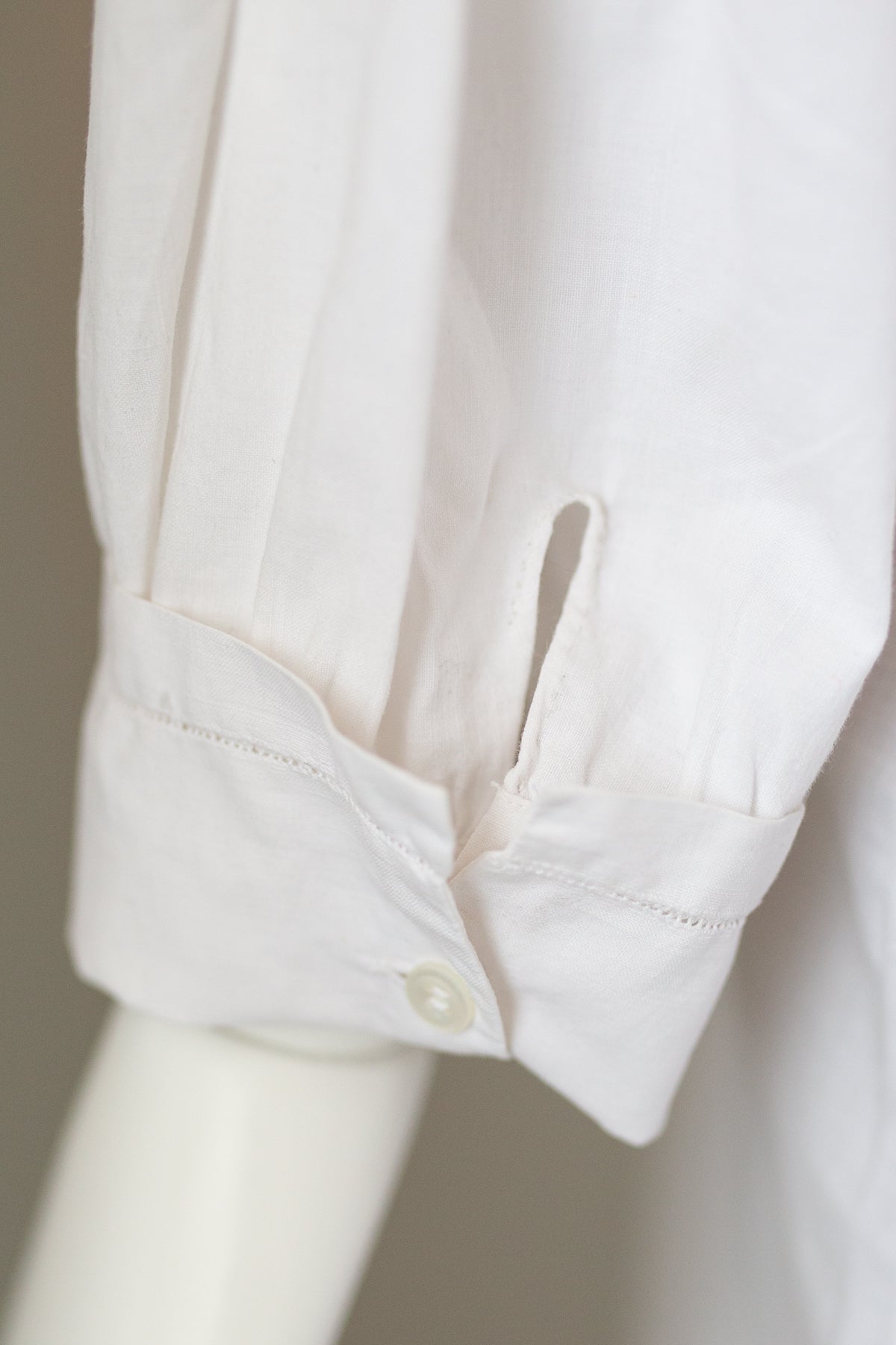 Antique White Cotton Shirt Dress