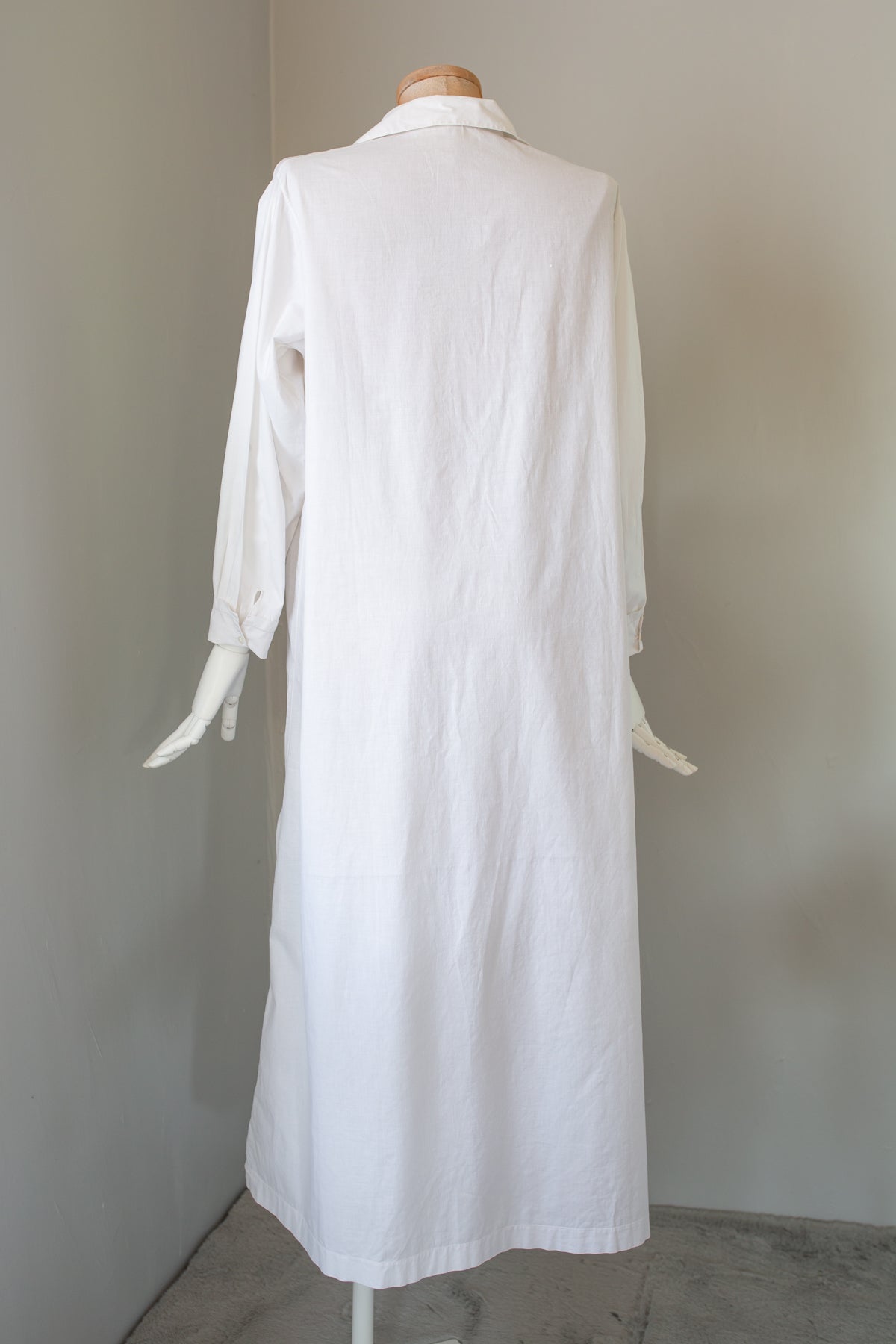 Antique White Cotton Shirt Dress