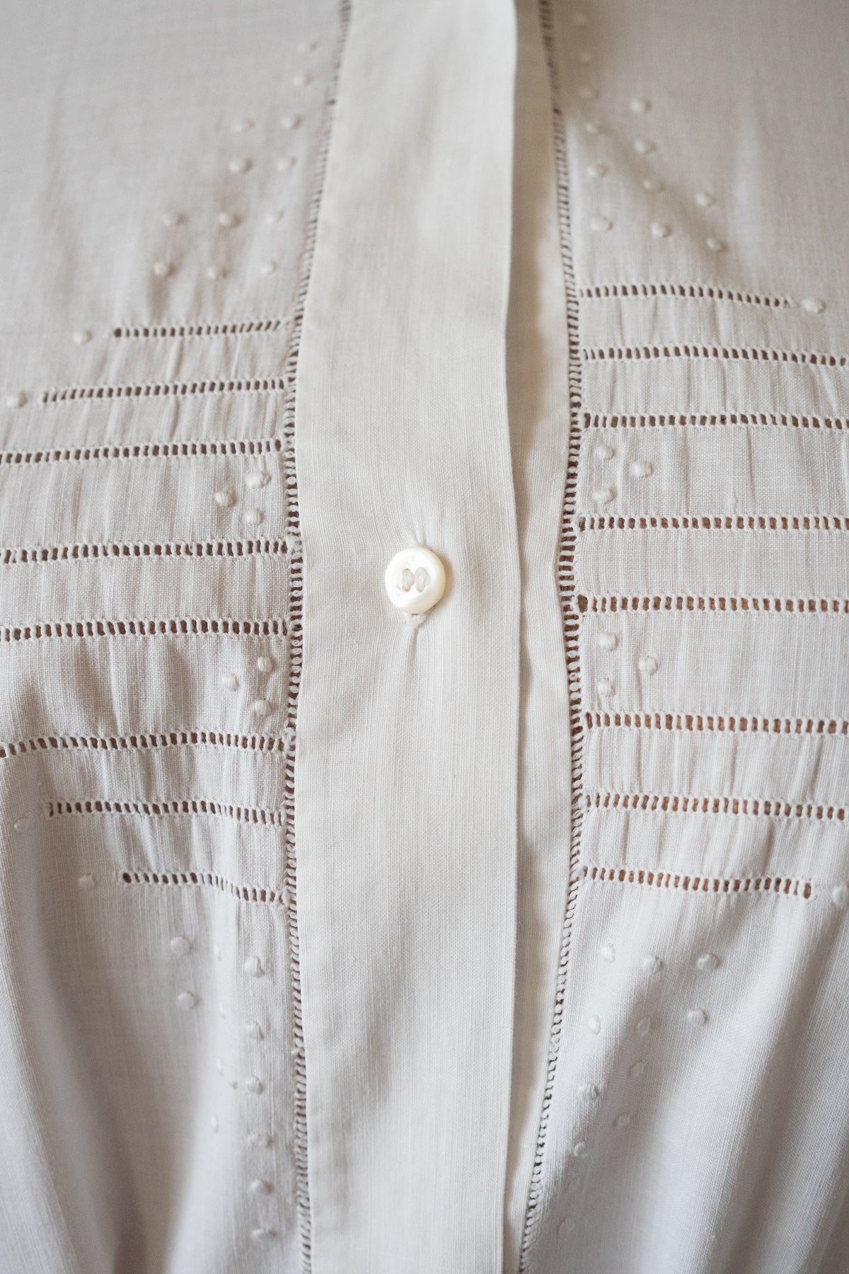 antique white work and drawn thread embroidery