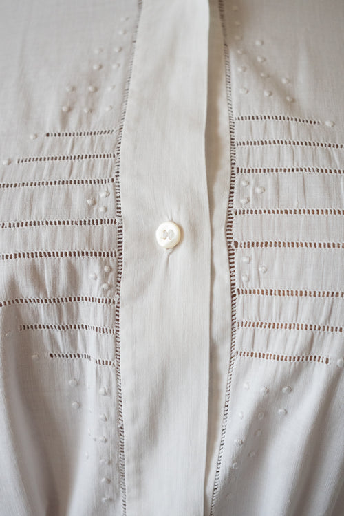 antique white work and drawn thread embroidery