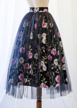 Si - Rose Linen Tulle Midi Skirt